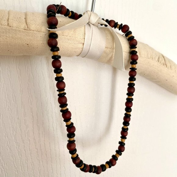 Handmade African Wood Bead Necklace - Picture 1 of 10